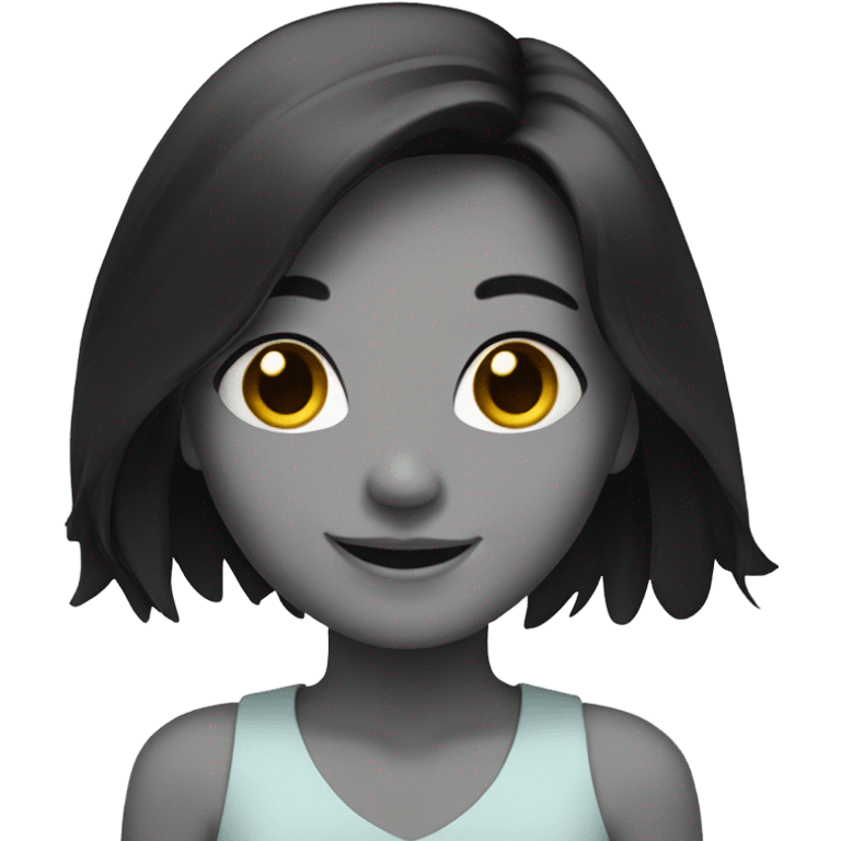 smiling girl with black hair emoji