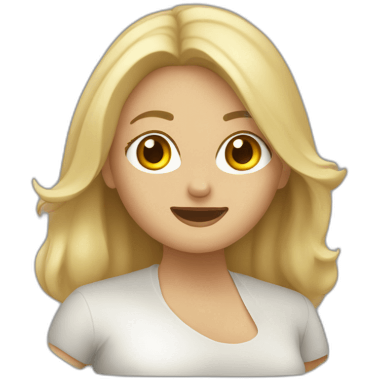 Mujer diciendo rubia diciendo que no con el dedo emoji