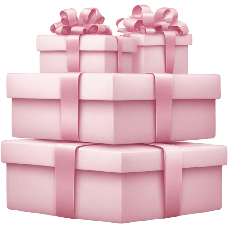 Light pink Christmas gifts under a white Christmas tree  emoji