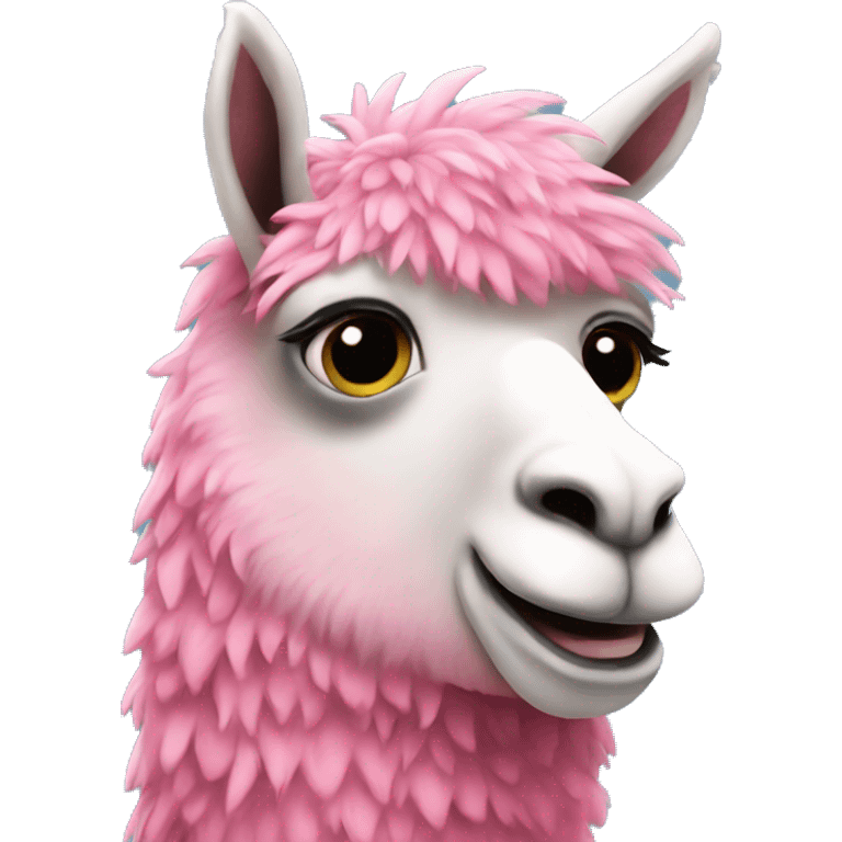 Animated pink llama  emoji