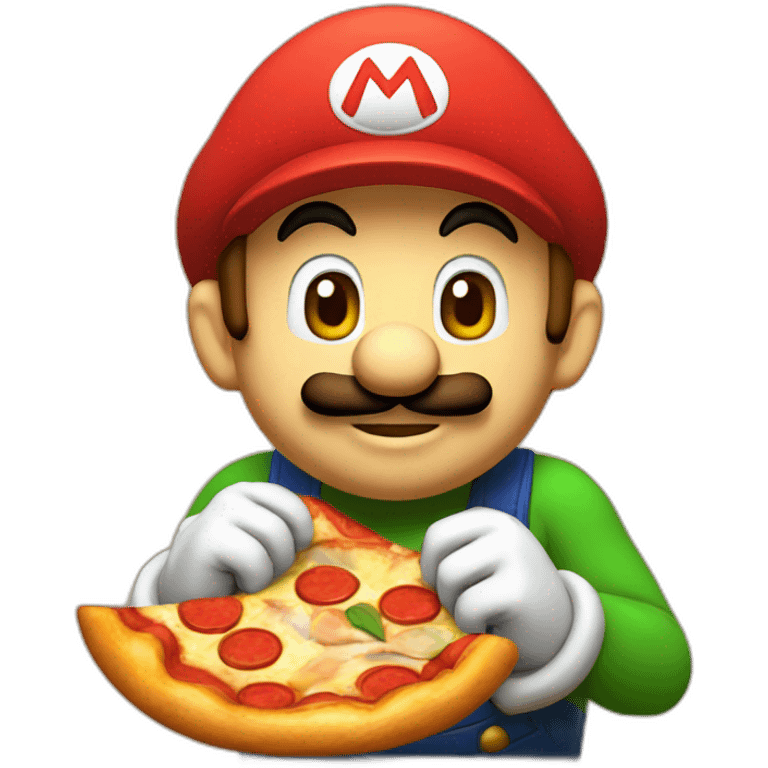 Mario Eat pizza emoji