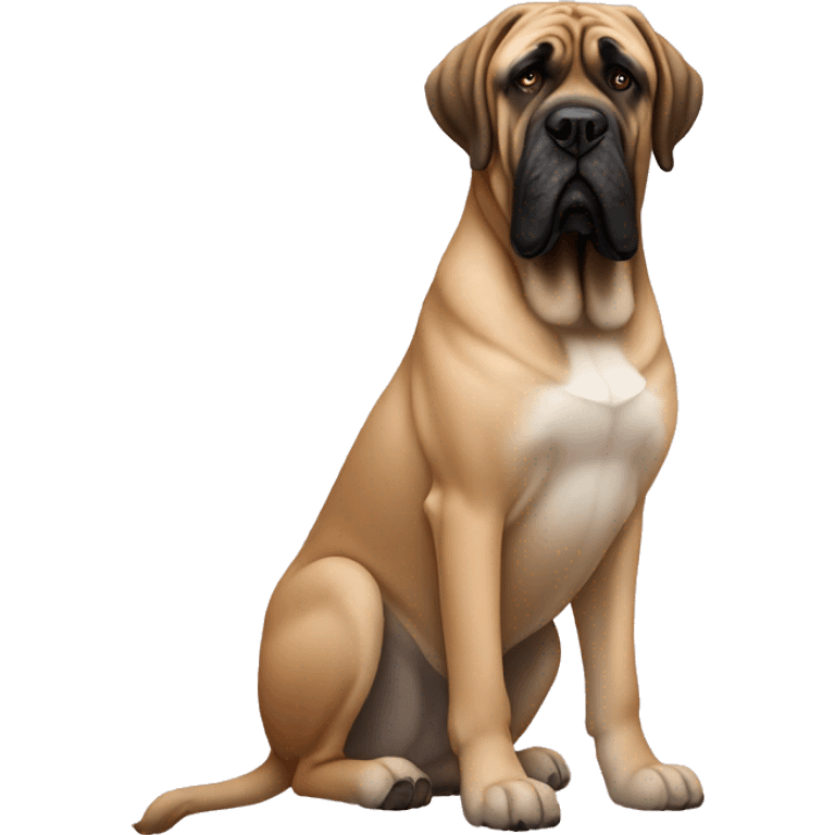 English mastiff sitting on women emoji