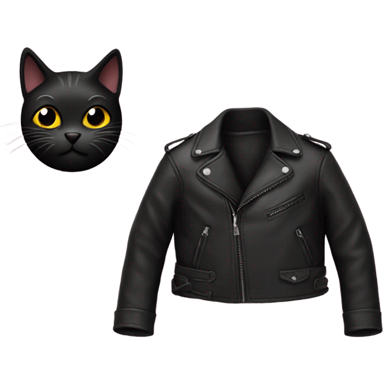 black cat leather jacket emoji