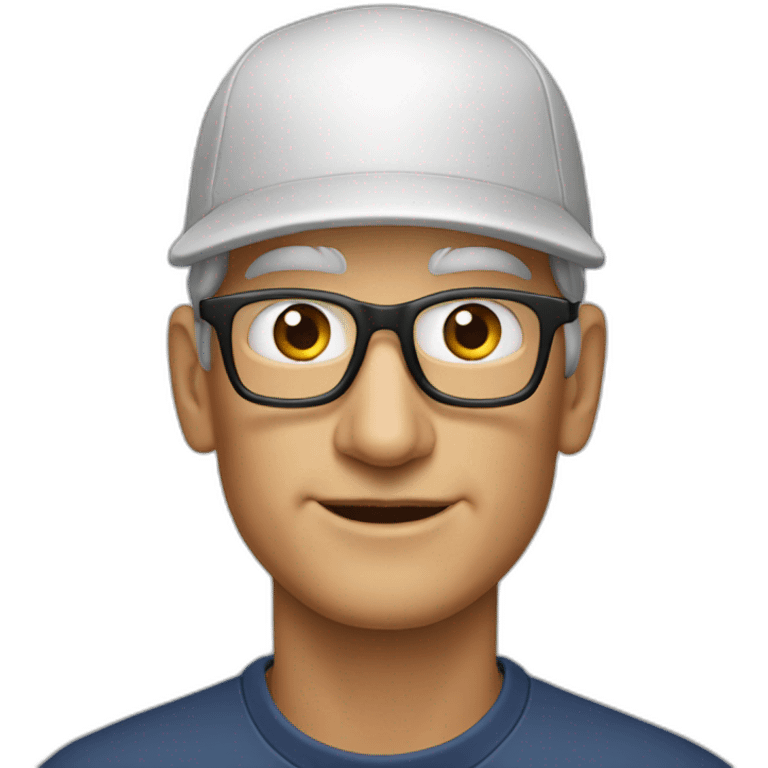 tim cook with a google cap emoji