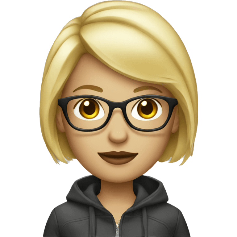 blonde designer with glasses and short blonde hair emoji