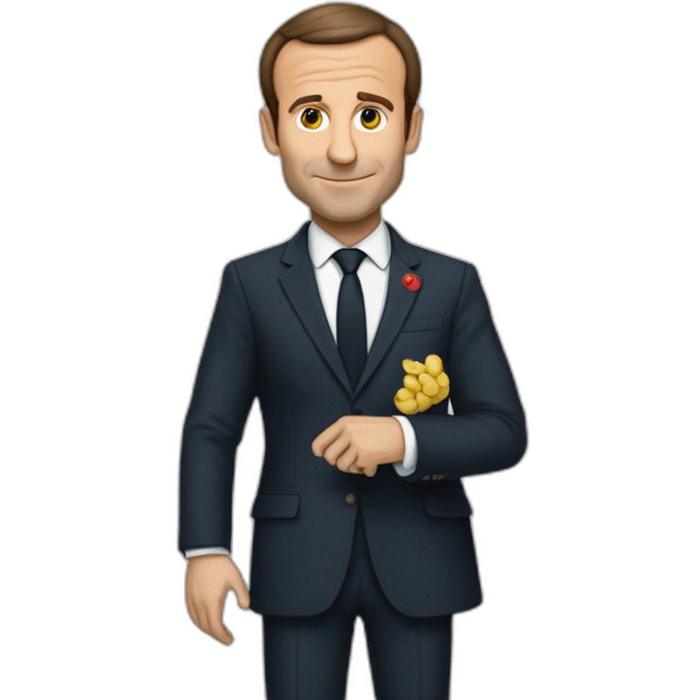 Macron qui sert la main à Zélinski emoji