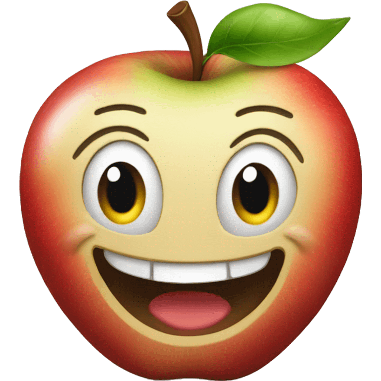 A happy apple emoji