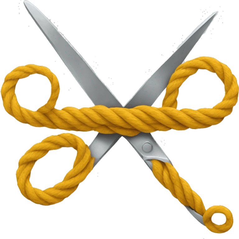 Scissors cutting a rope emoji