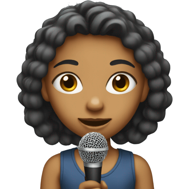 Girl with a microphone emoji