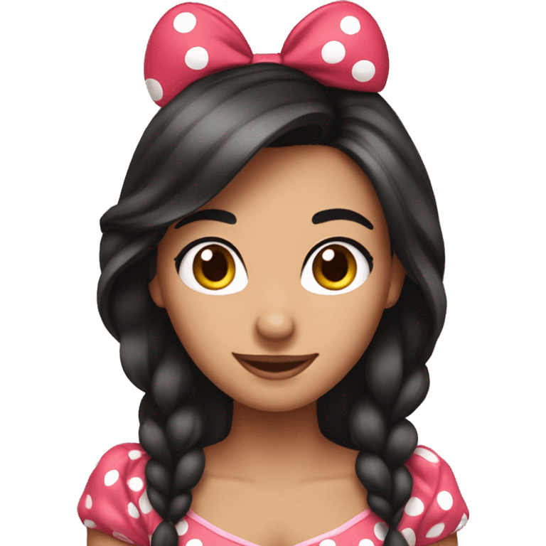 brunette wearing minnie ears emoji