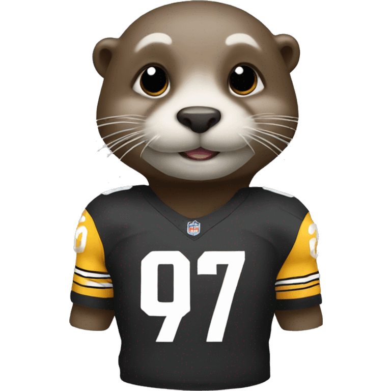 Otter wearing a Steelers jersey emoji