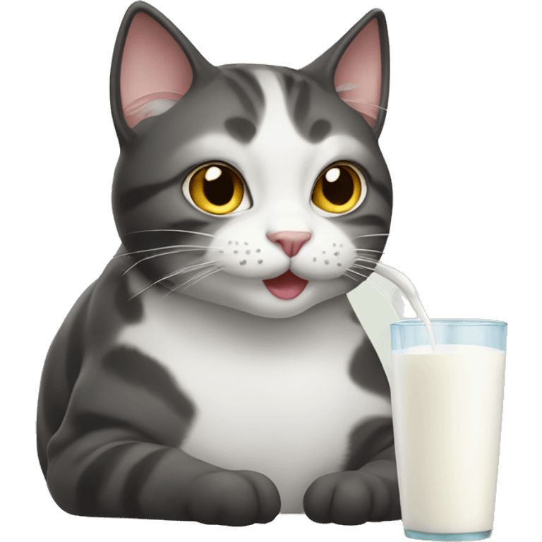 Cat drinking milk emoji