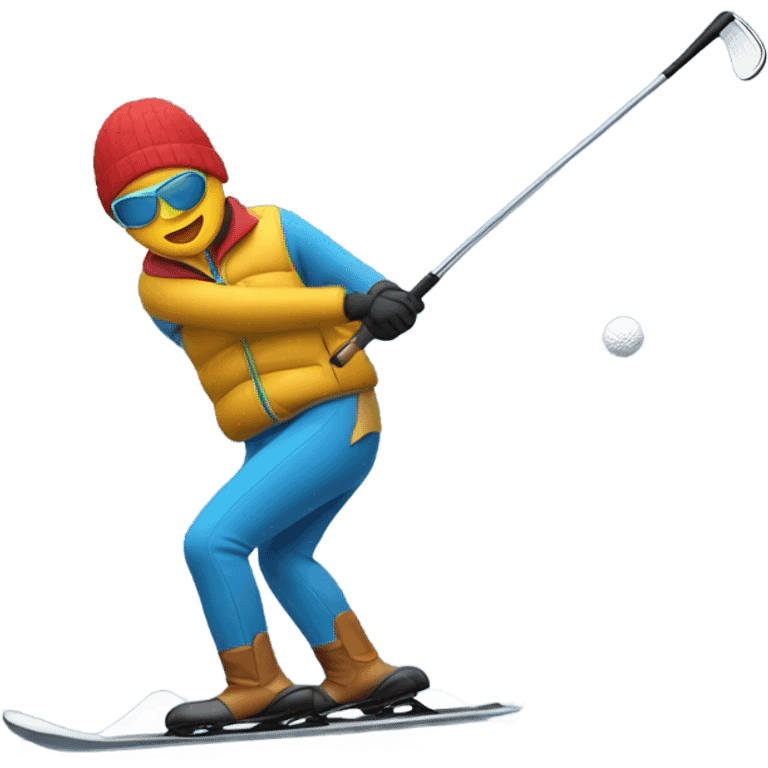 Golfer skiing emoji