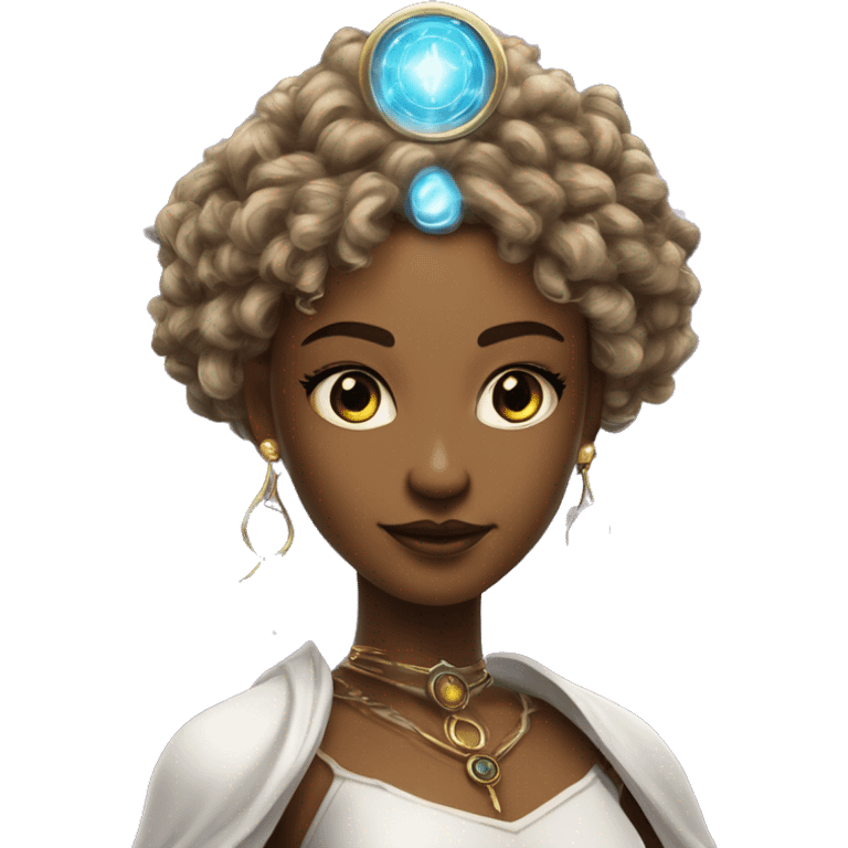 Technomancy Goddess is a mystical being who controls both magic and technology. She can cast spells on technological networks. Her powers blend the ancient art of magic with advanced cybernetics and technology. She can command machines emoji