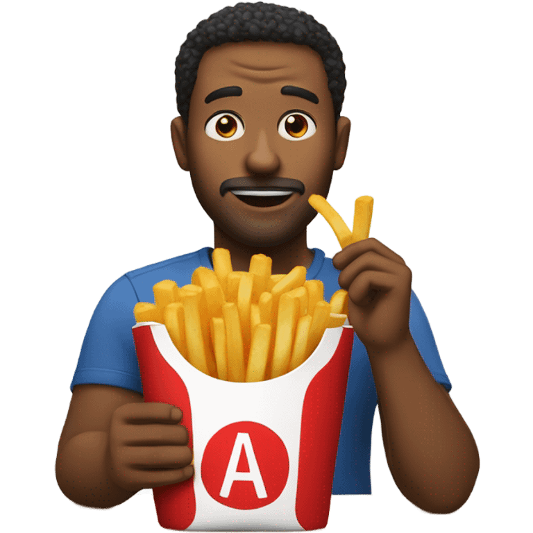 guy eating fries emoji