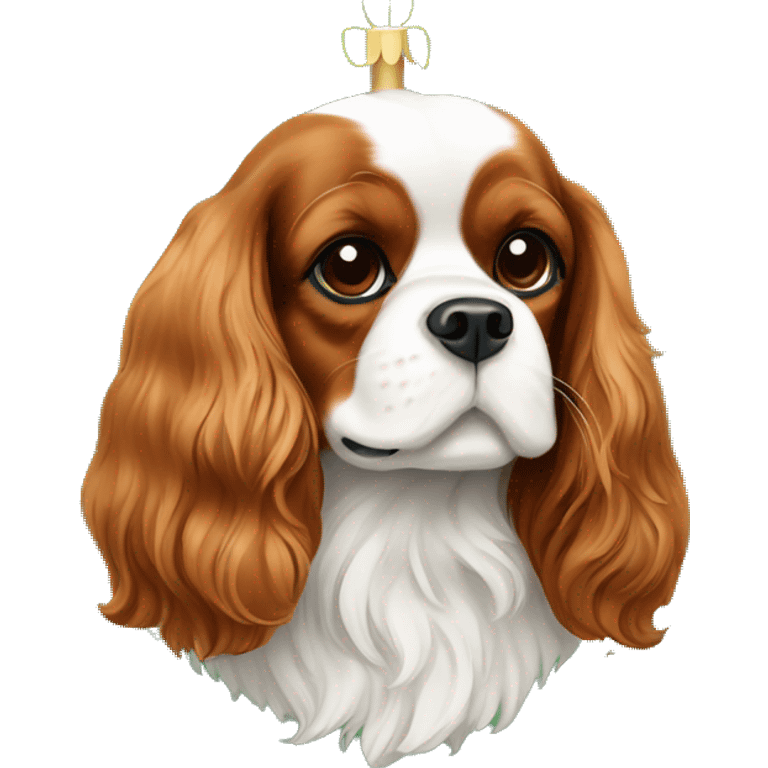 Dog Cavalier King Charles Spaniel and Christmas decorations  emoji