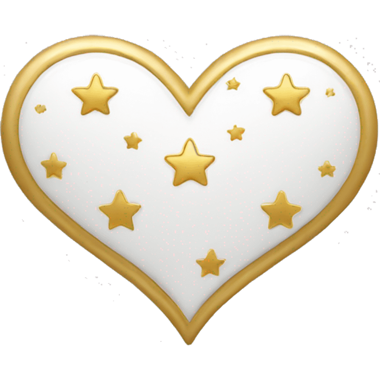 White heart with gold stars emoji