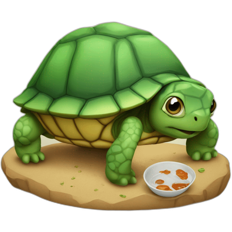 Tortue qui mange chat emoji