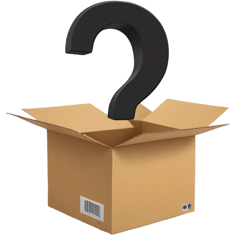 A box with a question mark, symbolizing the uncertainty of online orders. emoji