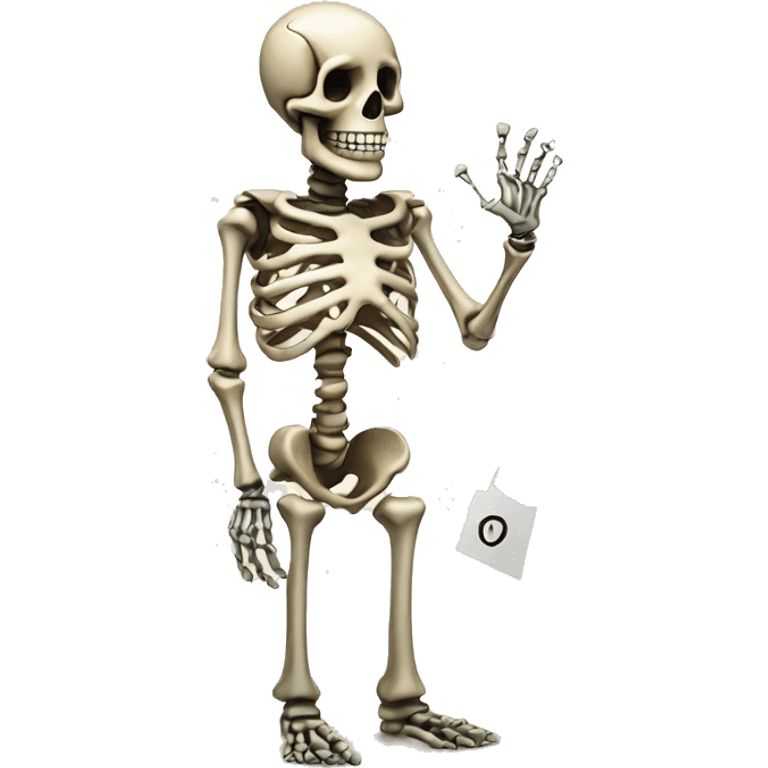 skeleton with thank you sign emoji