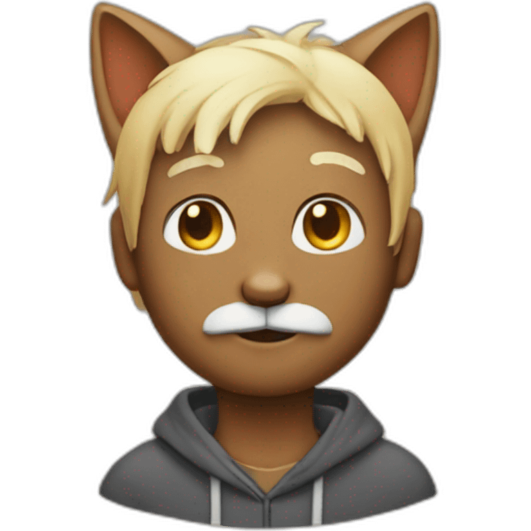 man casualy transforming into a cat emoji