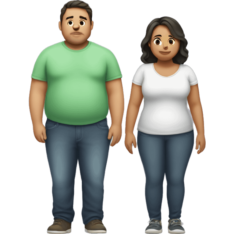 Chubby  girl with thin husband  emoji