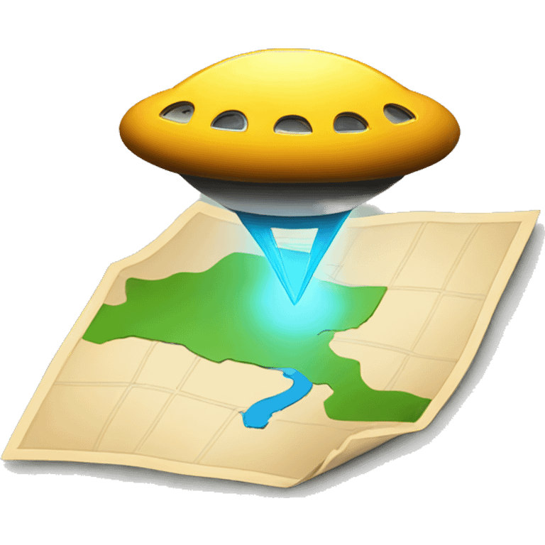 map with pin and UFO emoji