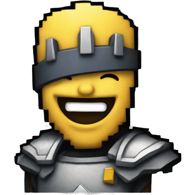 A pixel art crusader laughing out loud emoji