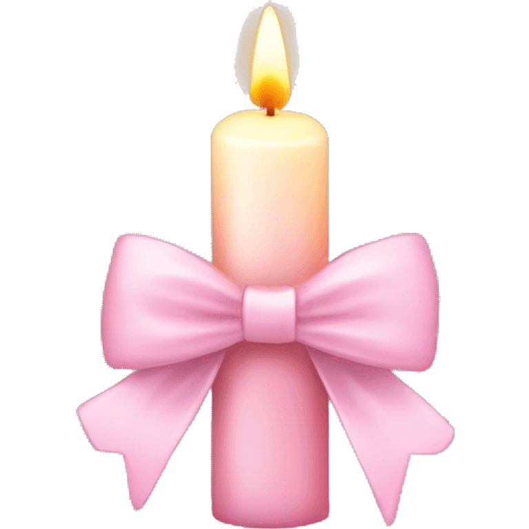 Candle with light pink bow emoji