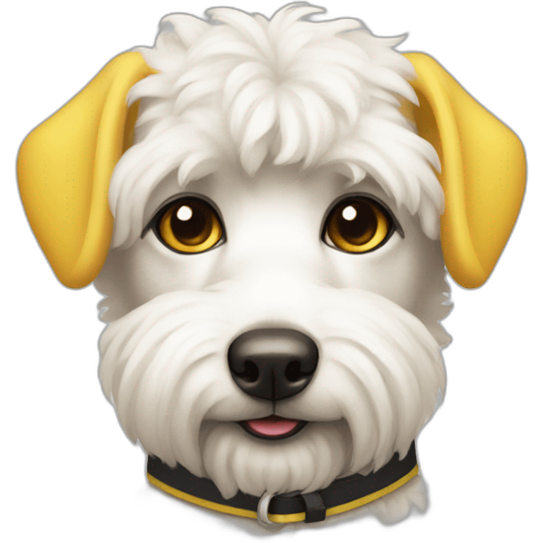 CANICHE WHITE cute yellow collar emoji