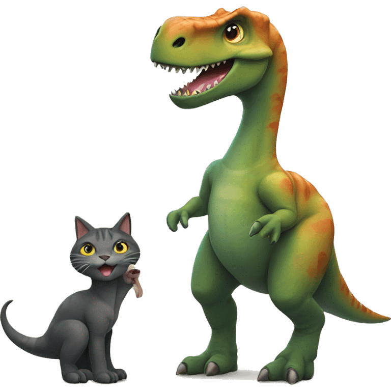 Dinosaur with cat  emoji