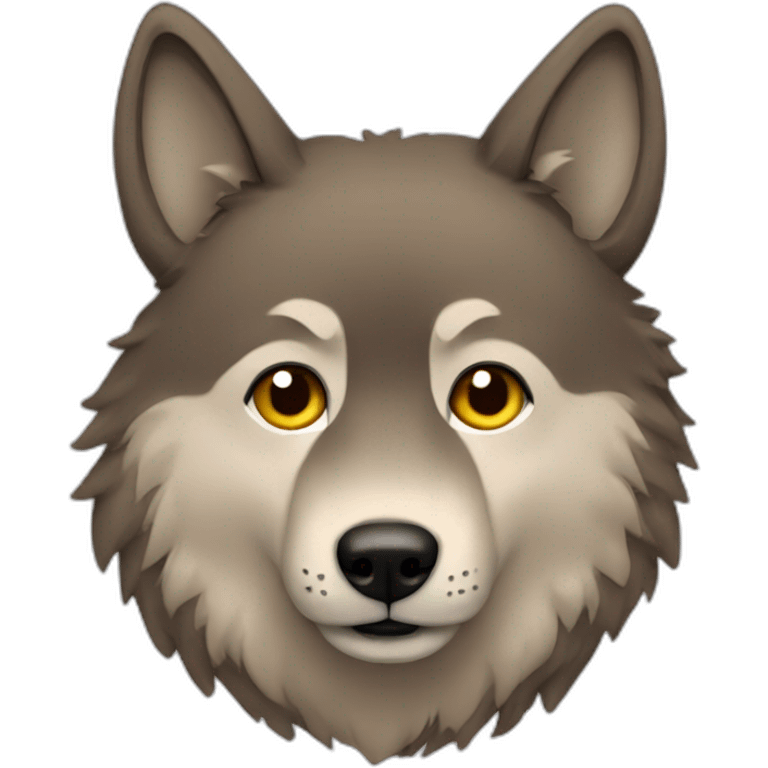 wolf with brown fur coat emoji