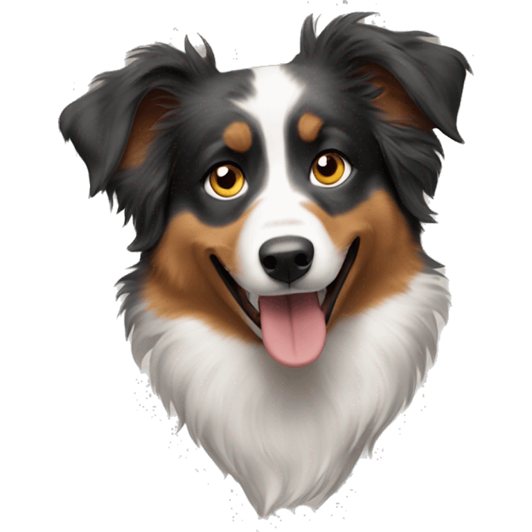 Australian shepherd flipping me of emoji