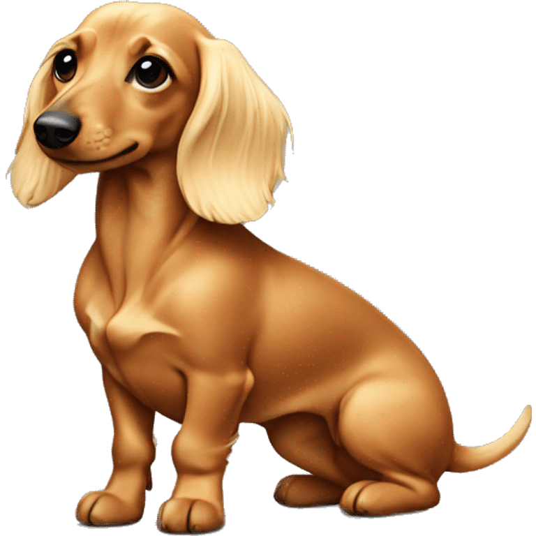 miniature blond long hair dashchund emoji