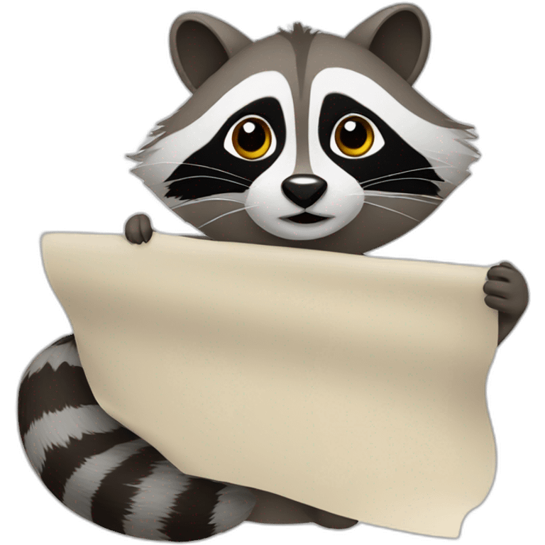 Racoon with a sheet emoji