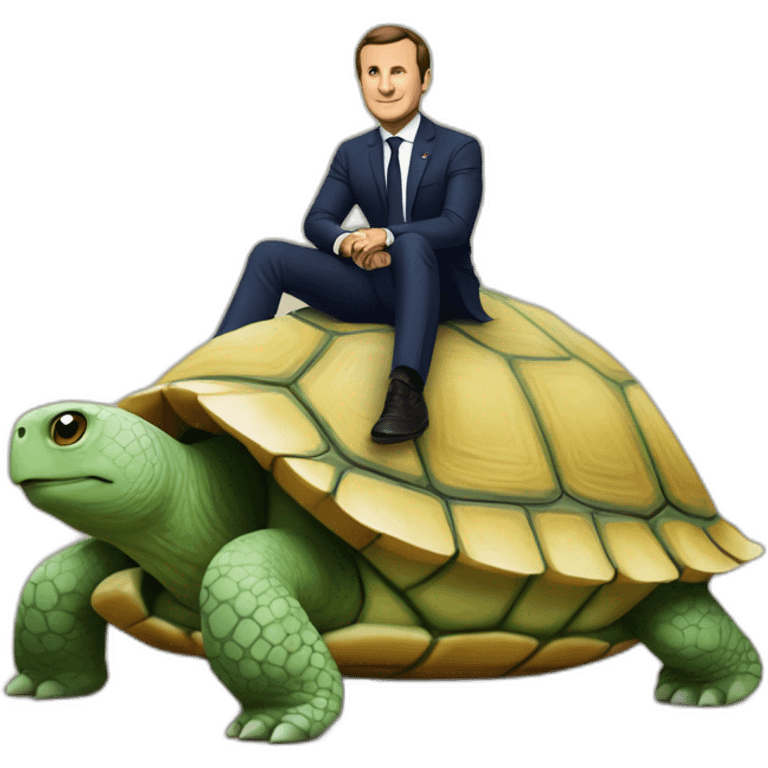 macron sur une tortue emoji