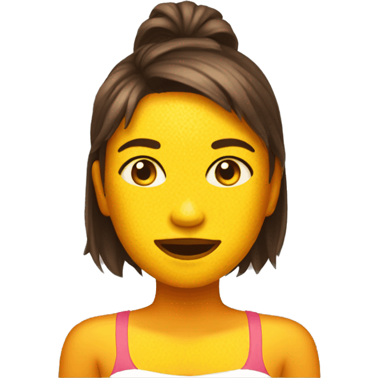 a girl got sunburn emoji