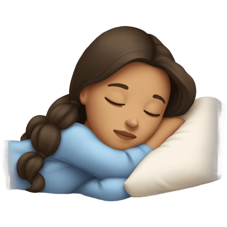 Brunette girl sleeping emoji