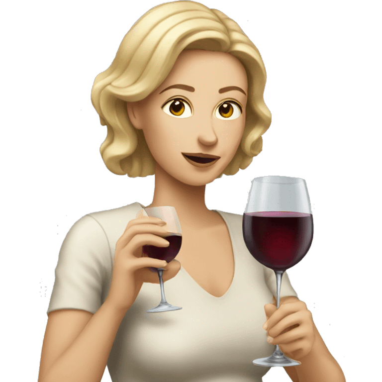 White women drinking wine emoji