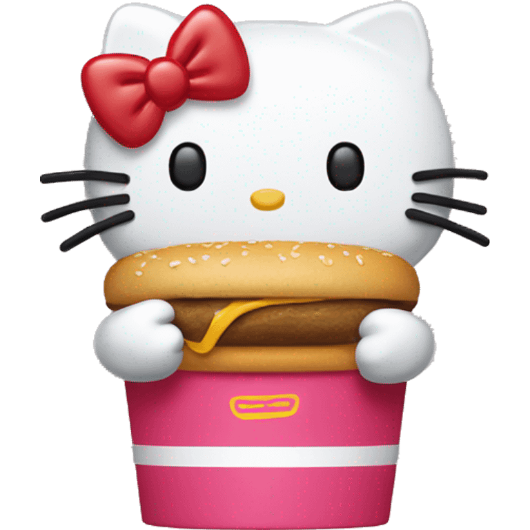 Hello kitty eating mcdonald’s  emoji