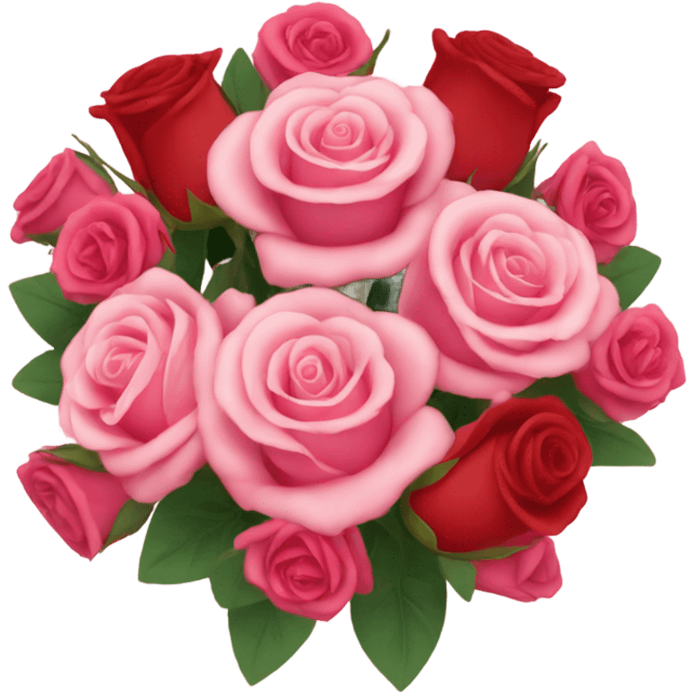 Pink roses with red roses emoji