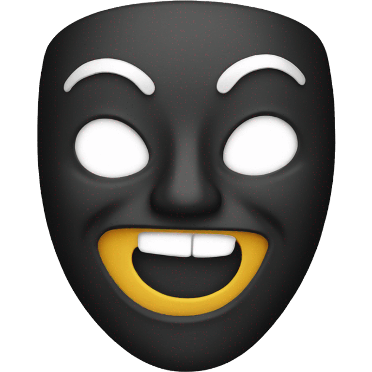 Black laughing mask emoji