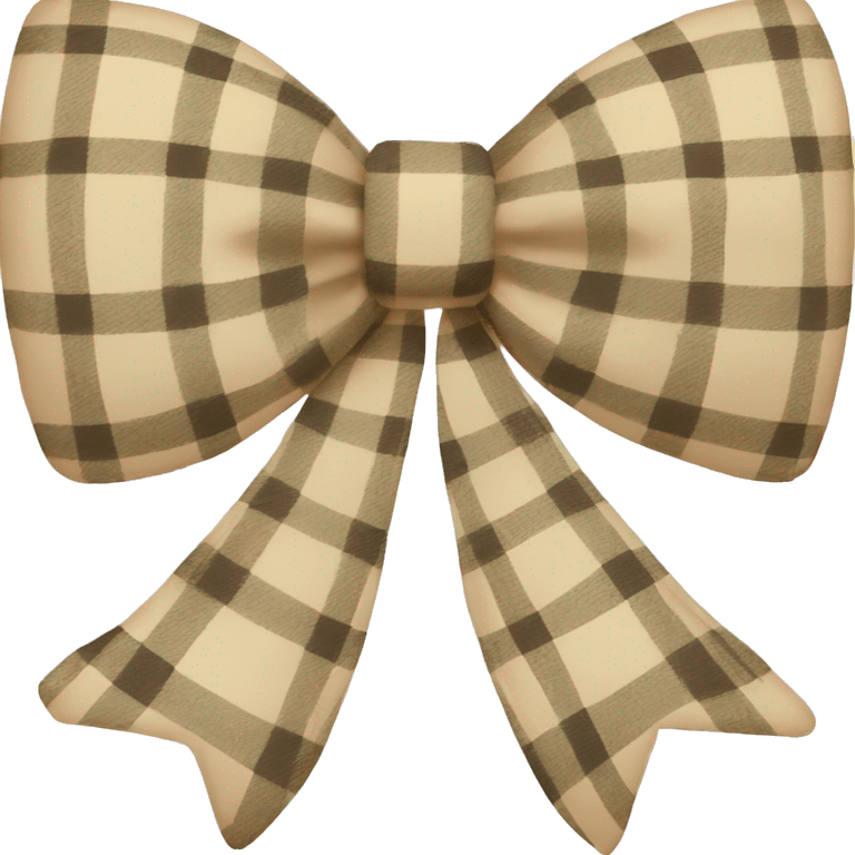 beige plaid bow emoji