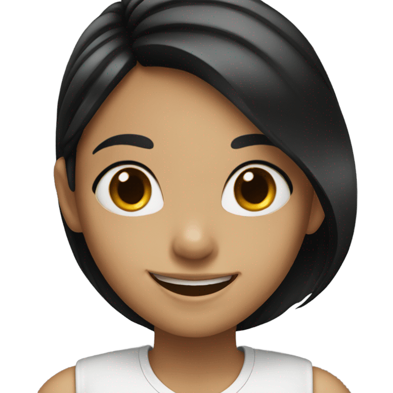 smiling girl with black hair emoji