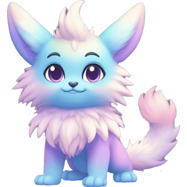 Anthro-Pastel-Gradient-Fantasy-Fur-Sona-Chibi-Shiny-Fakémon-Hybrid full body emoji