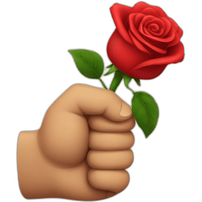 emoji fist holding rose emoji