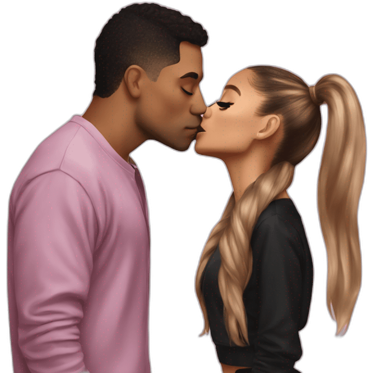 Ariana Grande kissing a stinky emoji