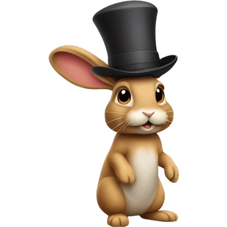 profile rabbit stands on two legs with a hat two ears emoji