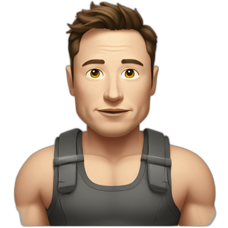 elon musk with buff body emoji