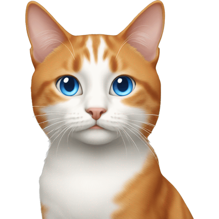 Ginger and white cat with blue eyes  emoji